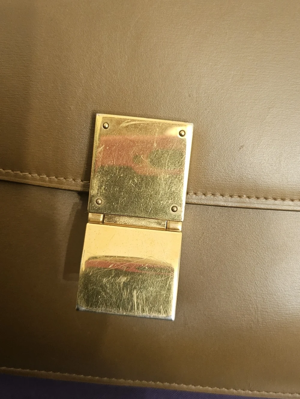 Vintage Celine Classic Box Bag Brown Smooth Calfskin Gold Hardware Crossbody - Picture 9 of 16